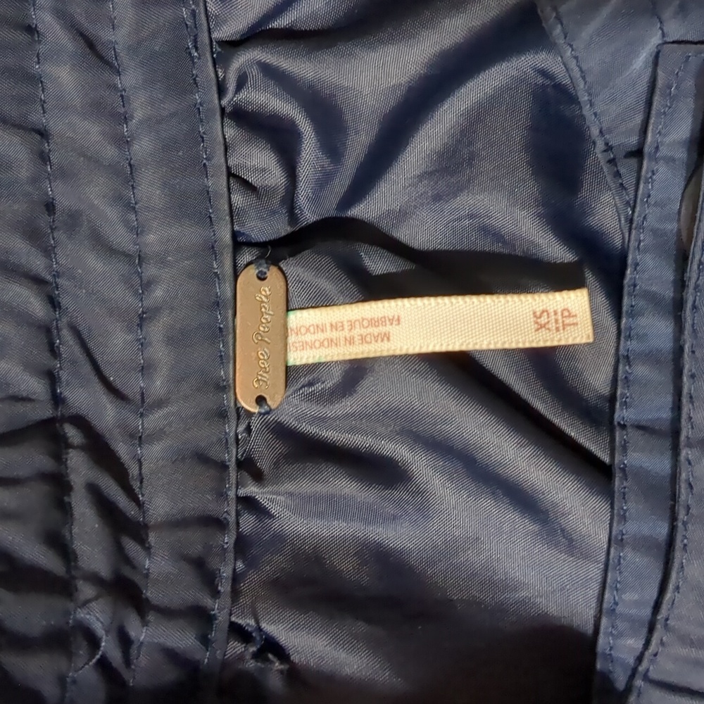 Free People-Navy Blue-Midnight Women’s Bomber Jacket Sz XS - Picture 4 of 7